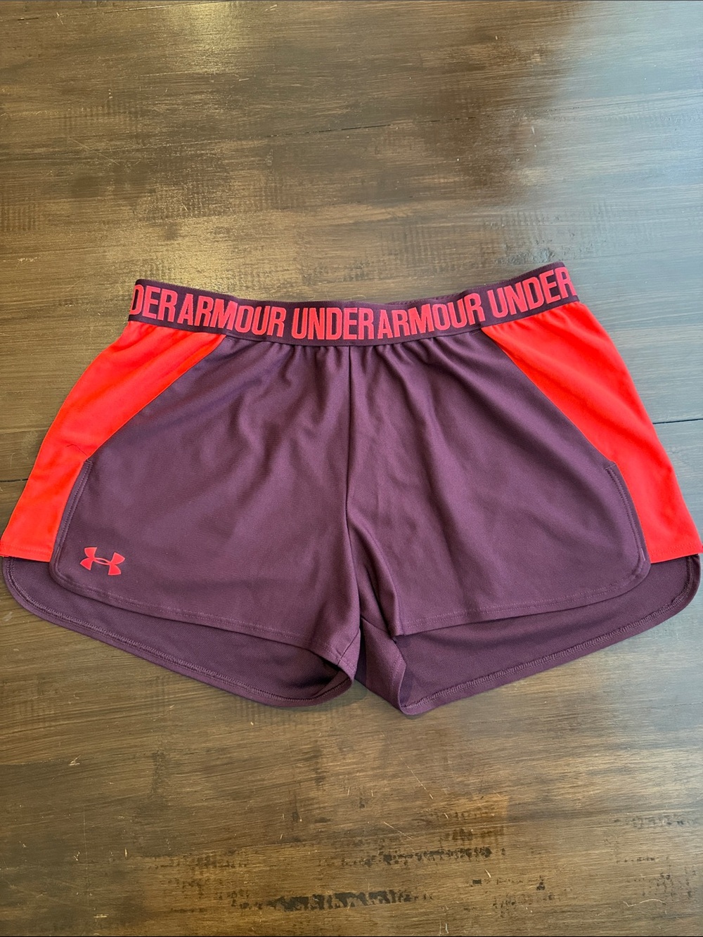 Under Armour Women's Maroon and Red Training Shorts 7